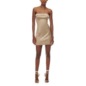 Ten NWT Aritzia Shimmer Satin Tube Dress Satin Look and Silk Feel Sz 12